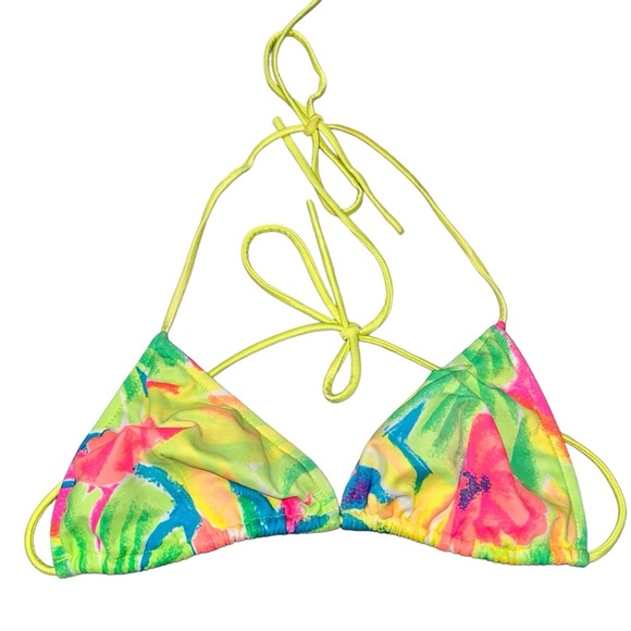 Vintage Y Ki Ki Heat Neon String Bikini Top size B - Picture 3 of 7
